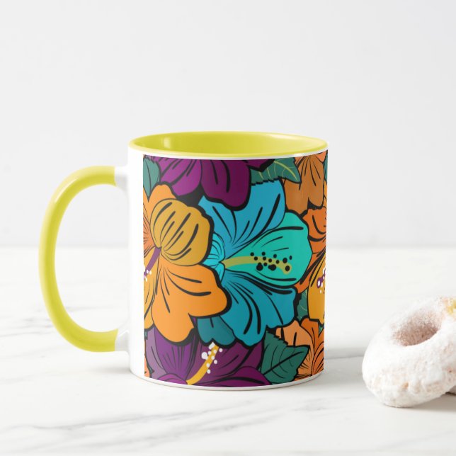 Tasse des hawaiianischen Hibiskus (Mit Donut)