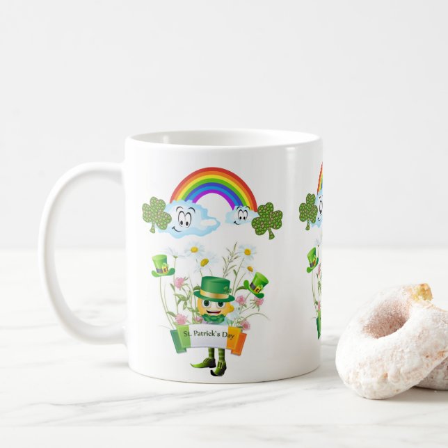 Tasse des Heiligen Patricks Leprechaun (Mit Donut)
