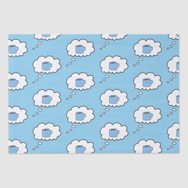 Tasse des Kaffees dachte Blasen Seidenpapier (Vorderseite)