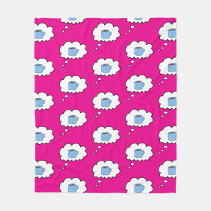 Tasse des Kaffees dachte Bubble Magenta Fleecedecke