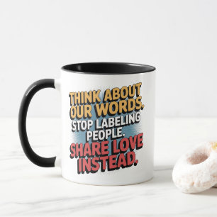 Tasse des Kaffees denken Sie an unsere Worte