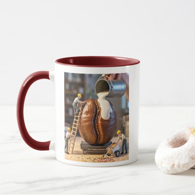 Tasse des Kaffees für die tägliche Freude (Mit Donut)