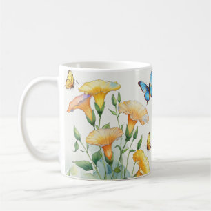 Tasse des Kaffees - Gelber Morgen Ruhm und Schmett