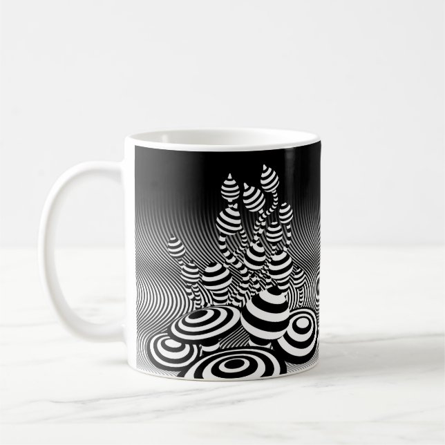 Tasse des Kaffees Magische Pilze geometrische Gest (Links)