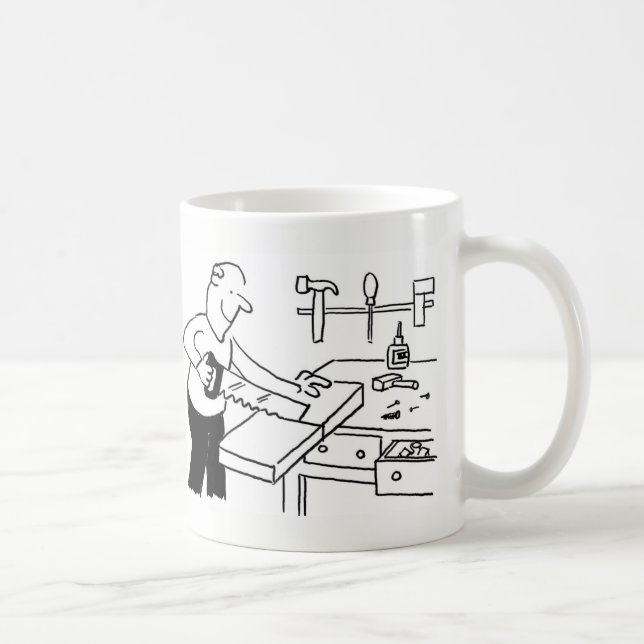 Tasse des Kaffees mit einer Illustration des Zimme (Rechts)