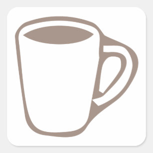 Tasse des Kaffees Quadratischer Aufkleber