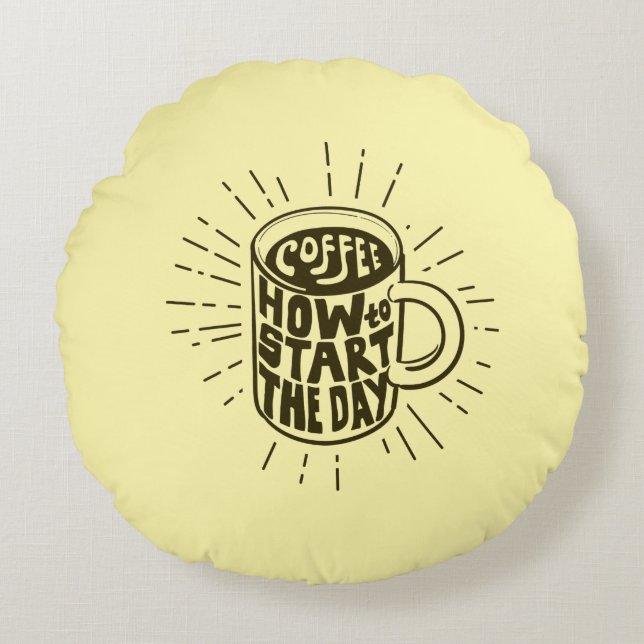 Tasse des Kaffees Rundes Kissen (Vorderseite)