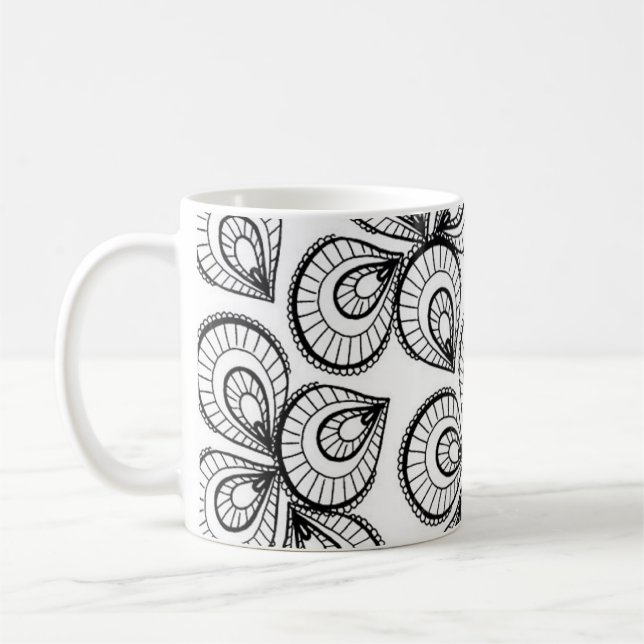 Tasse des Kaffees - Schwarz-Weiß-Design (Links)