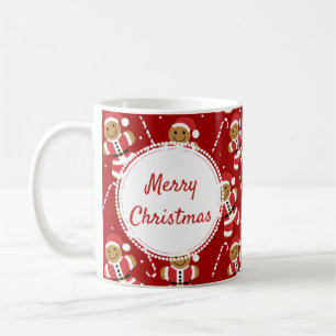 Tasse des Lebkuchen-Sankt-Zuckerstange-Muster-