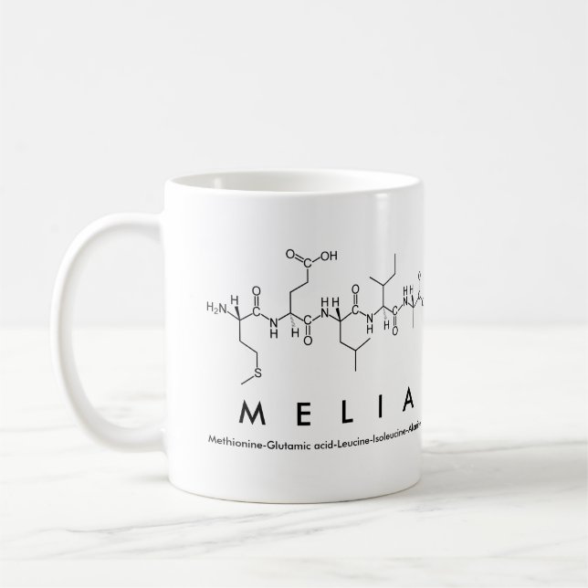 Tasse des Melia-Peptids (Links)