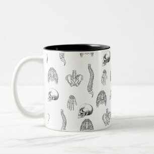 Tasse des menschlichen Skelettmusters