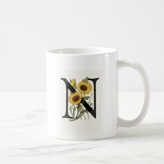 Tasse des Monogramm-Gänseblümchen-N (Rechts)
