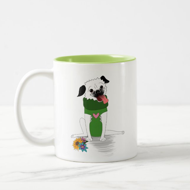 Tasse des Mops: Pugging Fabelhafte Zwei-Tone-Kaffe (Links)