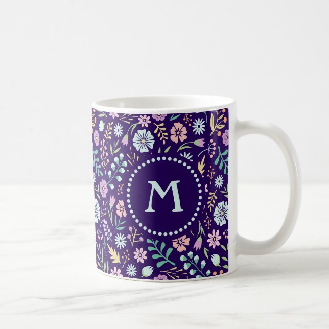 Tasse des Musters "Monogram Floral Whimsical Boho" (Rechts)