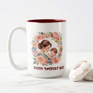 Tasse des Muttertags Tasse im Wasserfarbenstil fü