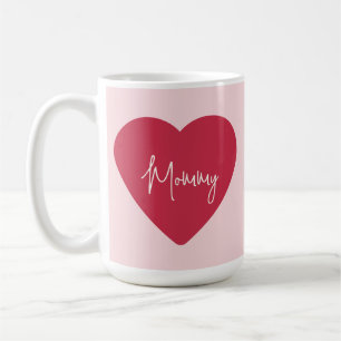 Tasse des Muttertags - Weiches Rosa und Rotes Herz