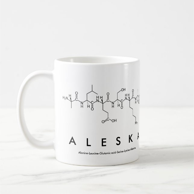 Tasse des Peptids Aleska (Links)