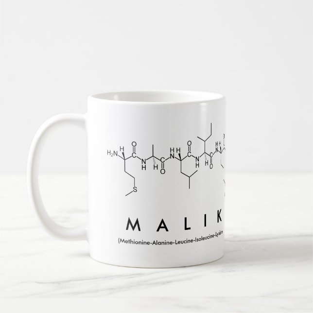Tasse des Peptids Malik (Links)
