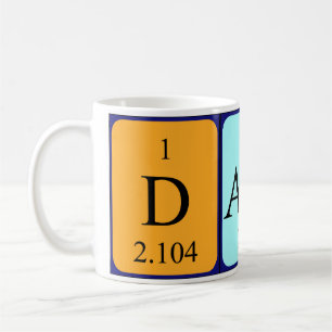 Tasse des periodischen Tabellennamens Damin
