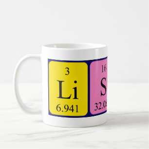 Tasse des periodischen Tabellennamens Lison