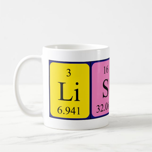 Tasse des periodischen Tabellennamens Lison (Links)