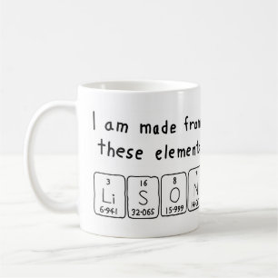 Tasse des periodischen Tabellennamens Lison