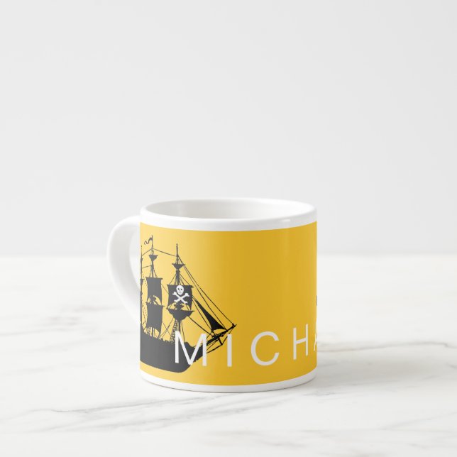 Tasse des personalisierten Piratenschiffs Kind (Vorderseite Links)