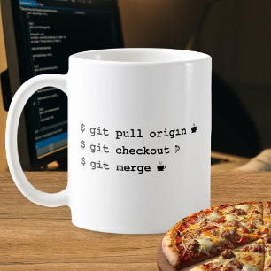 Tasse des Programmierers - Kaffee und Pizza