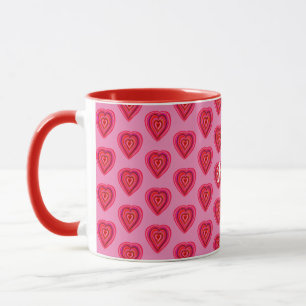 Tasse des roten dekorativen Herzens