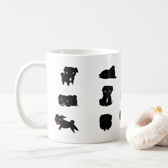 Tasse des Schwarzen Mops (Mit Donut)