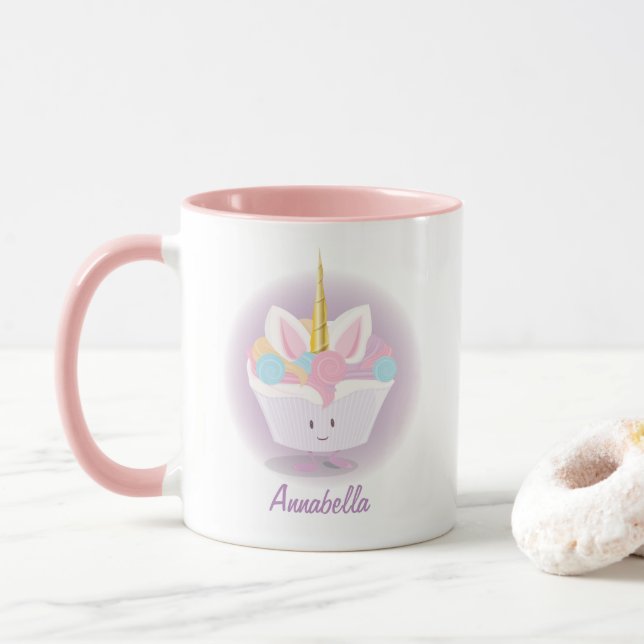 Tasse des Unicorn-Kuchen-| (Mit Donut)