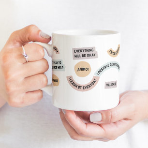Tasse des Vertrauens und der Positivität der Hilfe