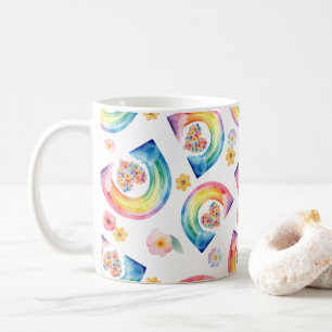 Tasse des Watercolor-Regenbogenmusters