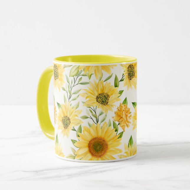 Tasse des weiblichen Blumenmusters (Vorderseite Links)