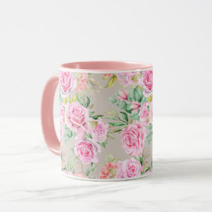 Tasse des weiblichen Blumenmusters