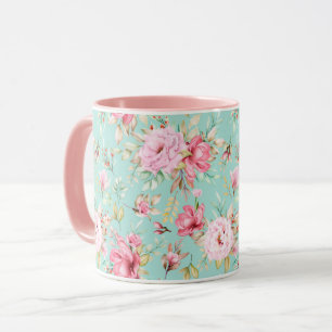 Tasse des weiblichen Blumenmusters