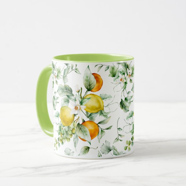 Tasse des weiblichen Blumenmusters (Vorderseite Links)