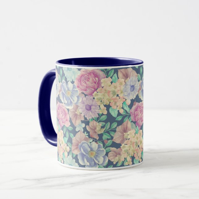 Tasse des weiblichen Blumenmusters (Vorderseite Links)