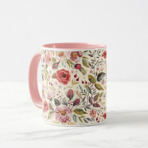 Tasse des weiblichen Blumenmusters