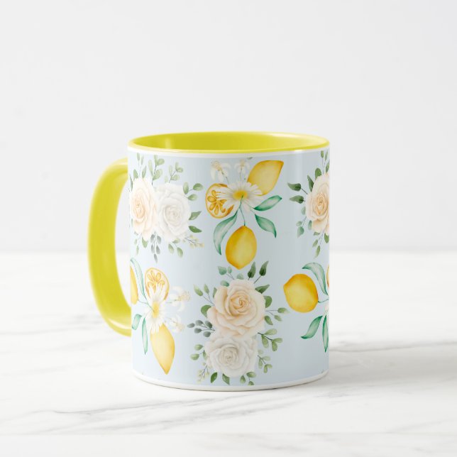 Tasse des weiblichen Blumenmusters (Vorderseite Links)