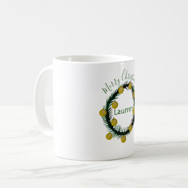 Tasse des Weihnachtskriegs-Individuellen Namens (Vorderseite Links)