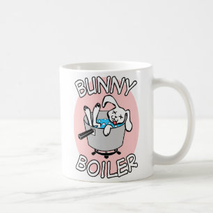 Tasse des weißen Kaffees des Häschen-Kessels