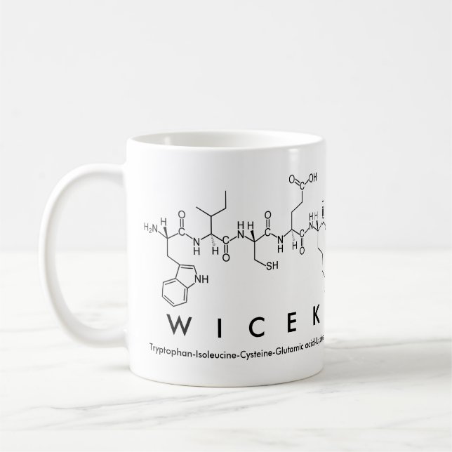 Tasse des Wicek-Peptids (Links)