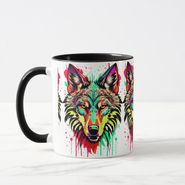 Tasse des Wolfkopfes - Wolf-Tasse - Wölfe (Links)