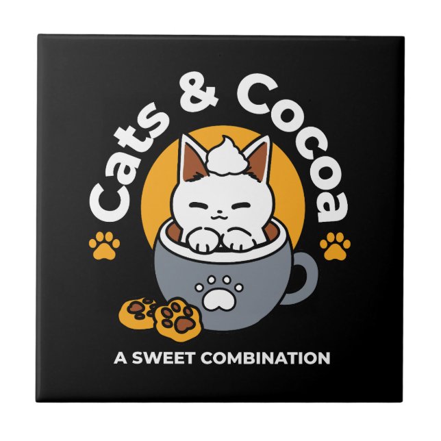 Tasse-Design für Ferien mit gemütlichen Cat- und P Fliese (Vorderseite)