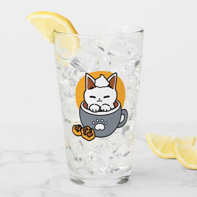 Tasse-Design für Ferien mit gemütlichen Cat- und P Glas (Vorderseite Ice)