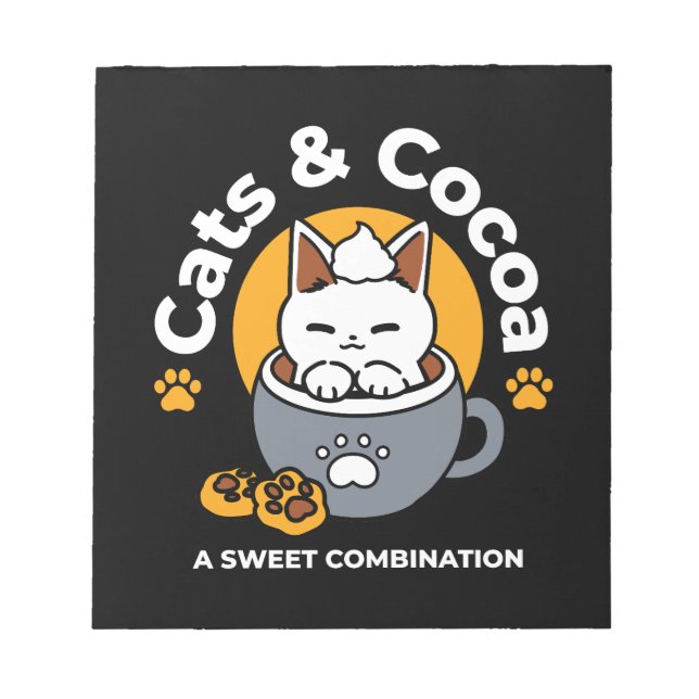 Tasse-Design für Ferien mit gemütlichen Cat- und P Notizblock (Vorderseite)