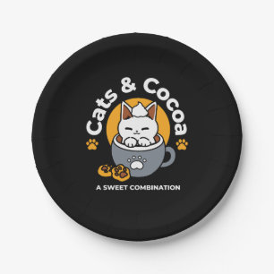 Tasse-Design für Ferien mit gemütlichen Cat- und P Pappteller