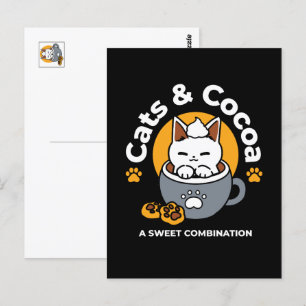 Tasse-Design für Ferien mit gemütlichen Cat- und P Postkarte