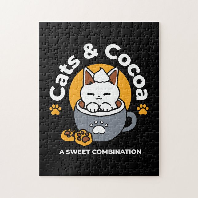 Tasse-Design für Ferien mit gemütlichen Cat- und P Puzzle (Vertikal)